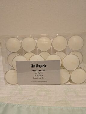 Pier 1 White Unscented 24 Tea Light Candles